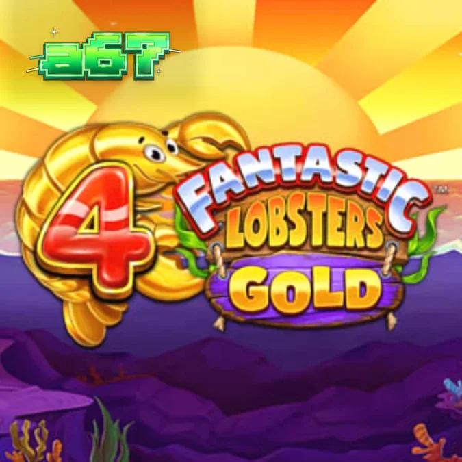 Interface do jogo 4 Fantastic Lobsters Gold com criaturas marinhas e prêmios em destaque.